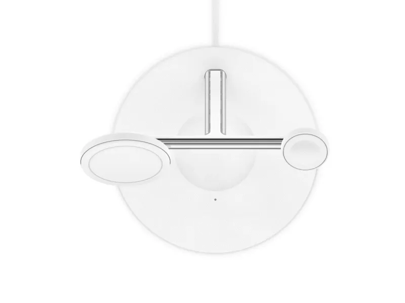 Belkin BoostCharge Pro - Trådløs opladningsstander - med MagSafe   AC-strømadapter - 15 Watt - Fast Charge - hvid - for Apple AirPods; AirPods Pro; iPhone 12, 13; Watch Series 4, Series 5, Series 6, Series 7