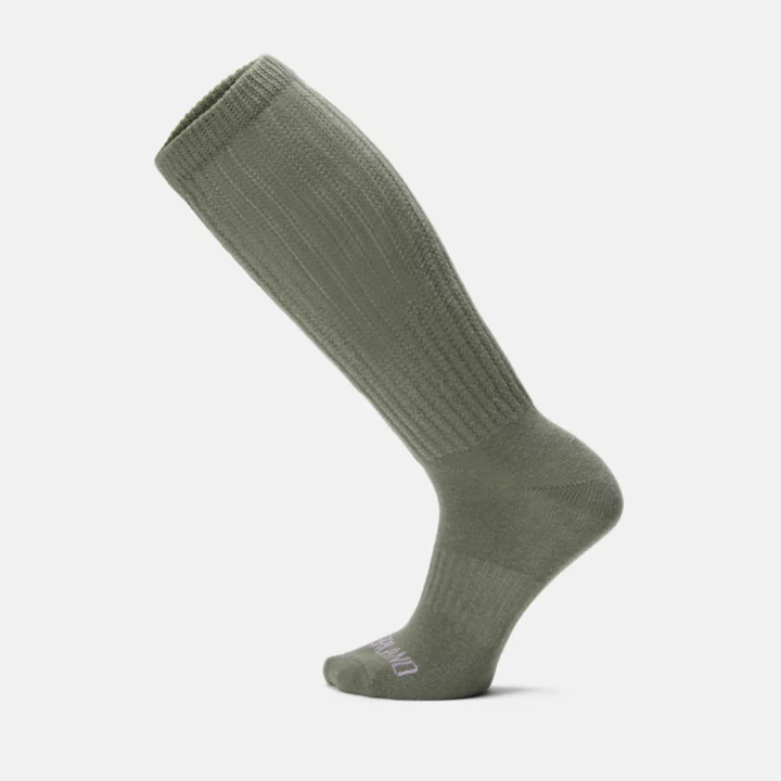 Chaussettes épaisses extra-longues et tombantes pour femme en vert