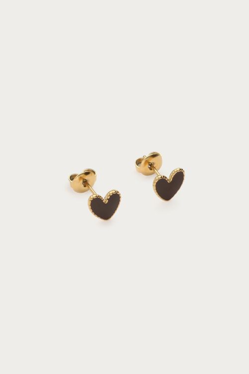 Studs met bruine hartjes