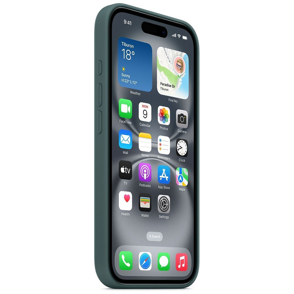 iPhone 16 MagSafe Silikon Case Hülle (MYY83ZM/A) - Seegrün