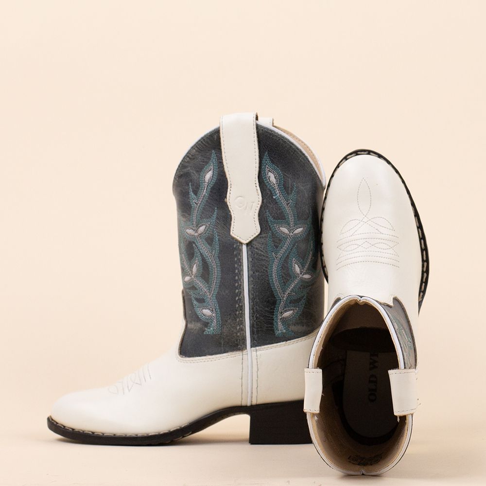 Old West 1162 cowboylaarzen white blue