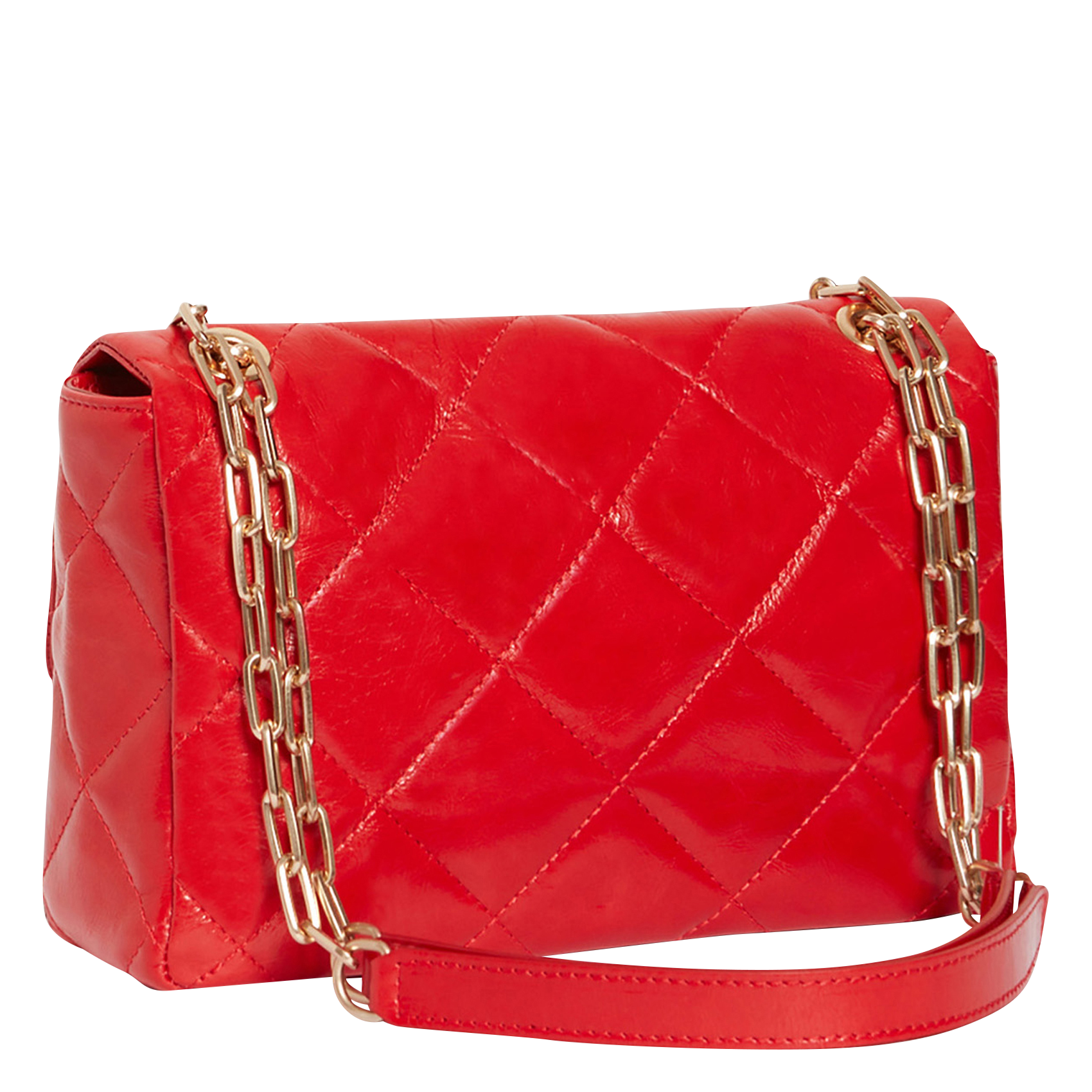 GRAND MOON - Sac bandoulière en cuir | Rouge