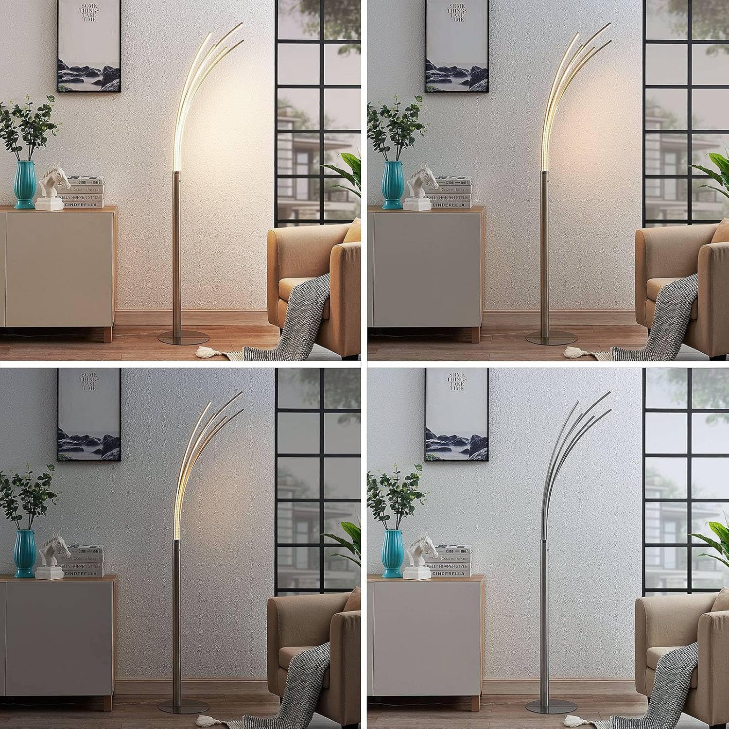 Lindby LED Stehlampe 'Boba' (Modern) in Alu aus Aluminium u.a. für Wohnzimmer & Esszimmer (1 flammig,) - LED-Stehleuchte, Floor Lamp, Standleuchte, Wohnzimmerlampe, Wohnzimmerlampe