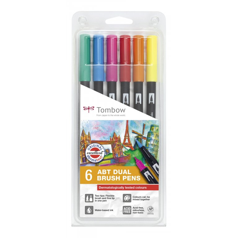 Tombow Dual Brush Pen ABT, 6er-Set