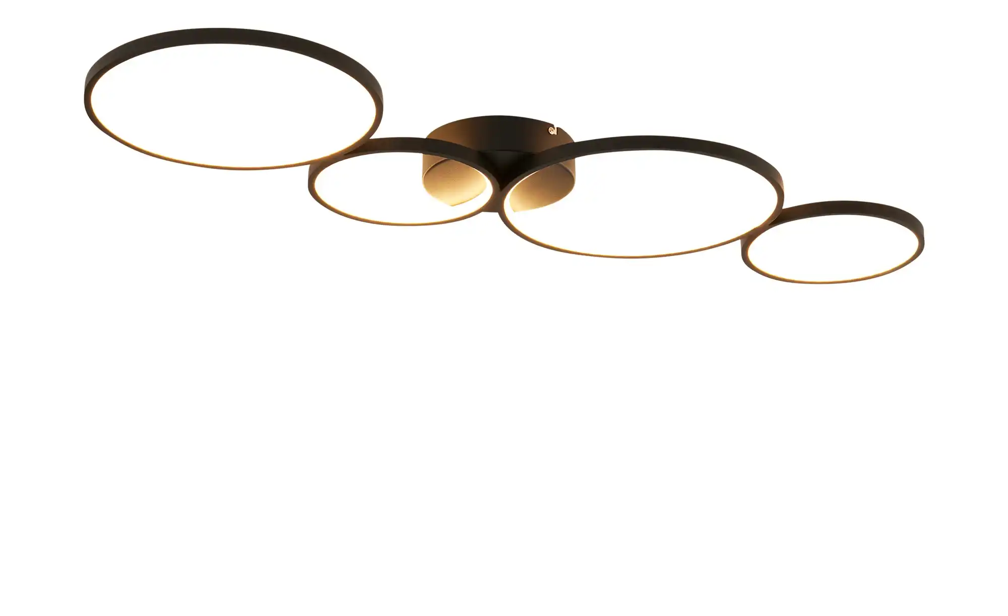 Trio LED-Deckenleuchte, schwarz `Ringe´