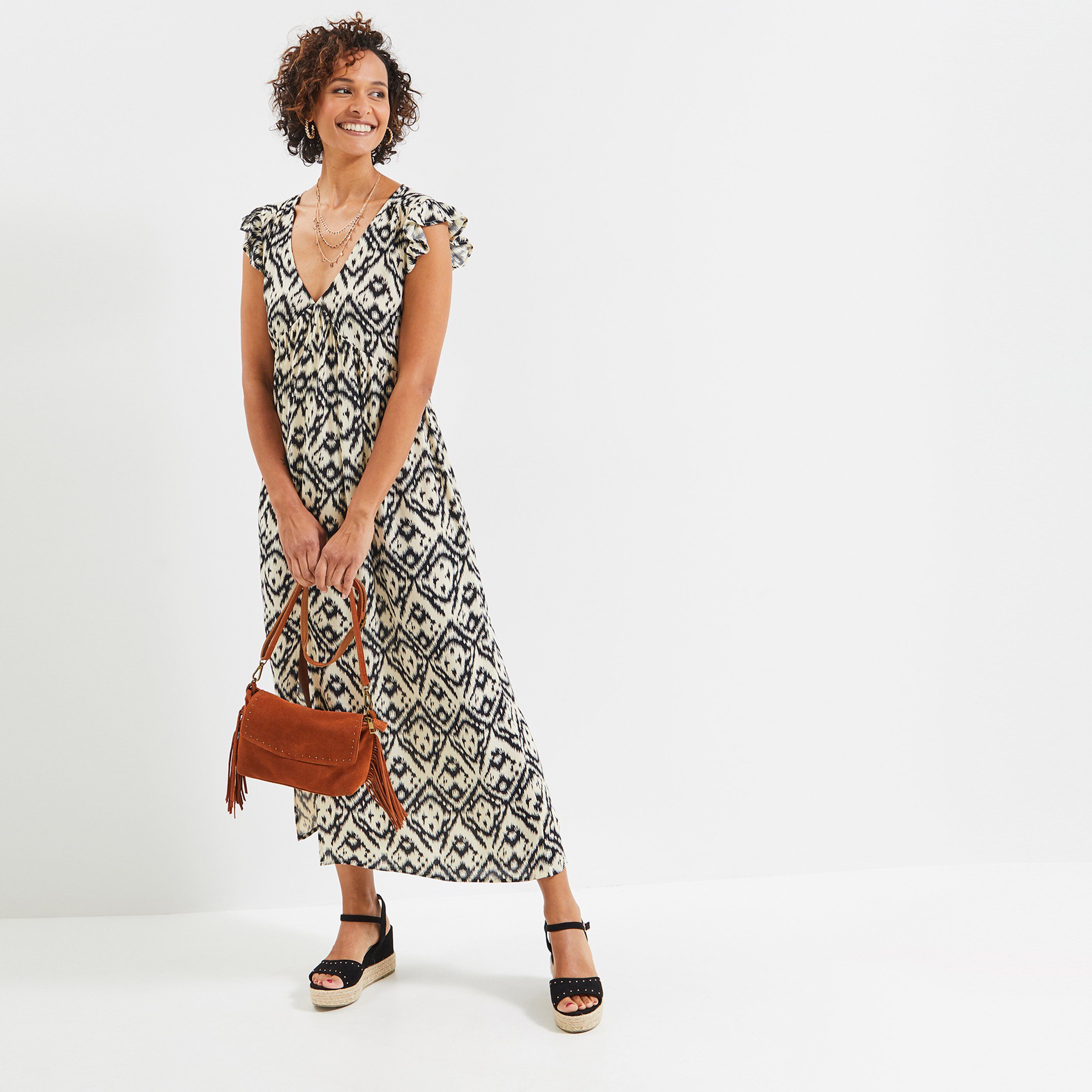 Robe longue femme - ECRU