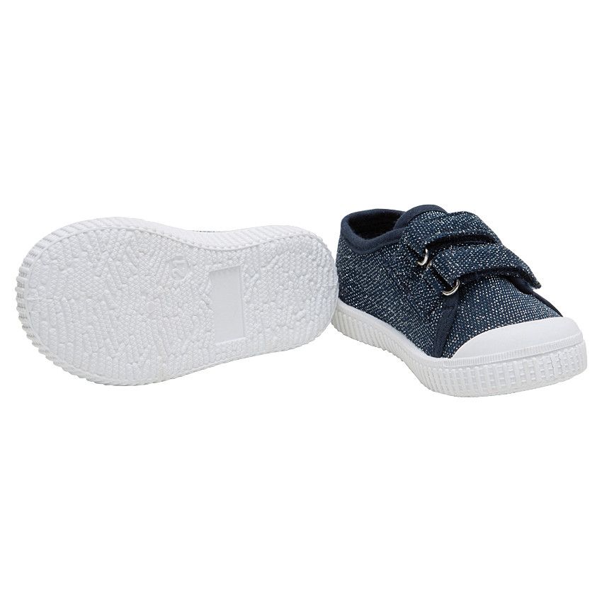 Baskets basses bleues en toile mélangées de fils brillants du 24 au 29 - Bleu marine