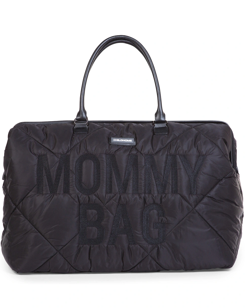 Wickeltasche MOMMY BAG QUILTED (55x30x40) in schwarz