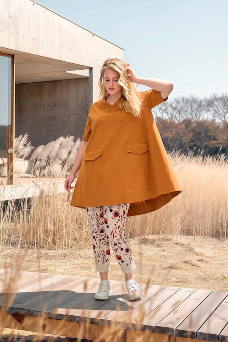 7/8-Leggings, Blüten, Spitze, Elastikbund, Biobaumwolle