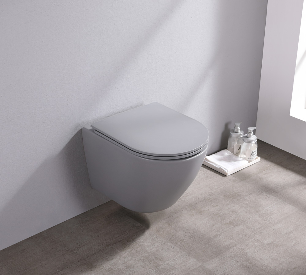 Geberit UP720 toiletset met Saniclear Itsie mat grijze toiletpot randloos met softclose zitting