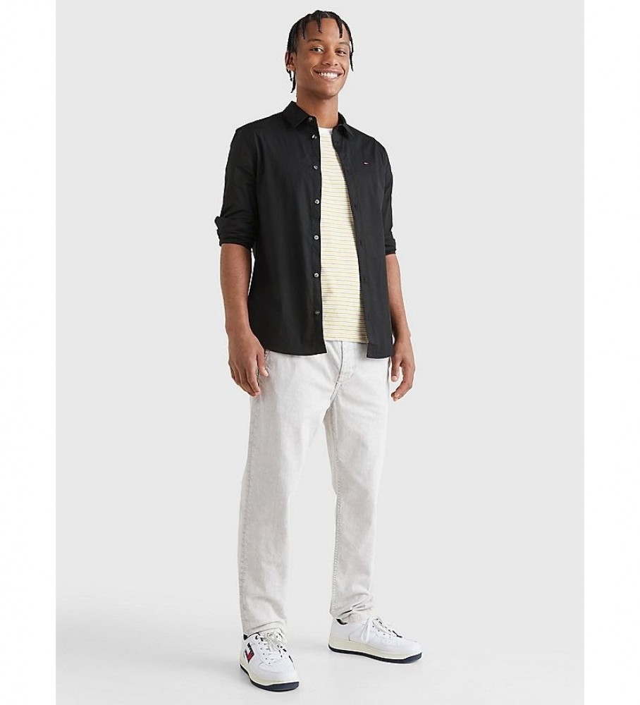 Camisa Tommy Jeans Popeln Original Stretch, preta