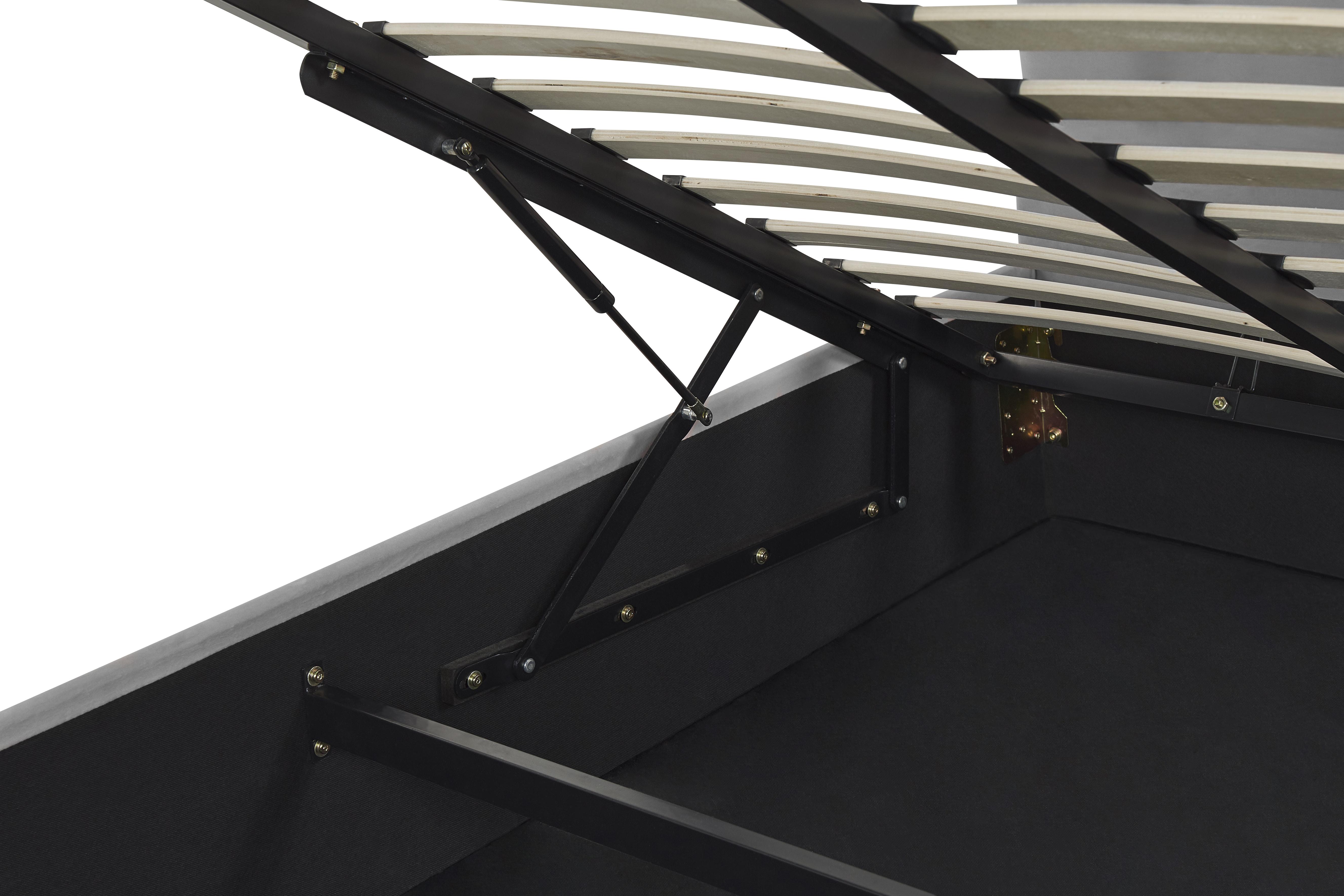 Bed met opbergruimte Fluweel VAUCLUSE 180 x 200 cm Lichtgrijs