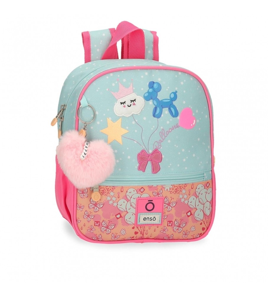 Mochila pré-escolar Enso, balões Enso de 25 cm, turquesa.