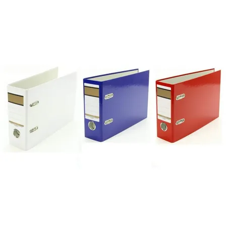Livepac Office Ordner DIN A5, quer, 75 mm breit, 3 Stück je 1x in blau, rot und weiß