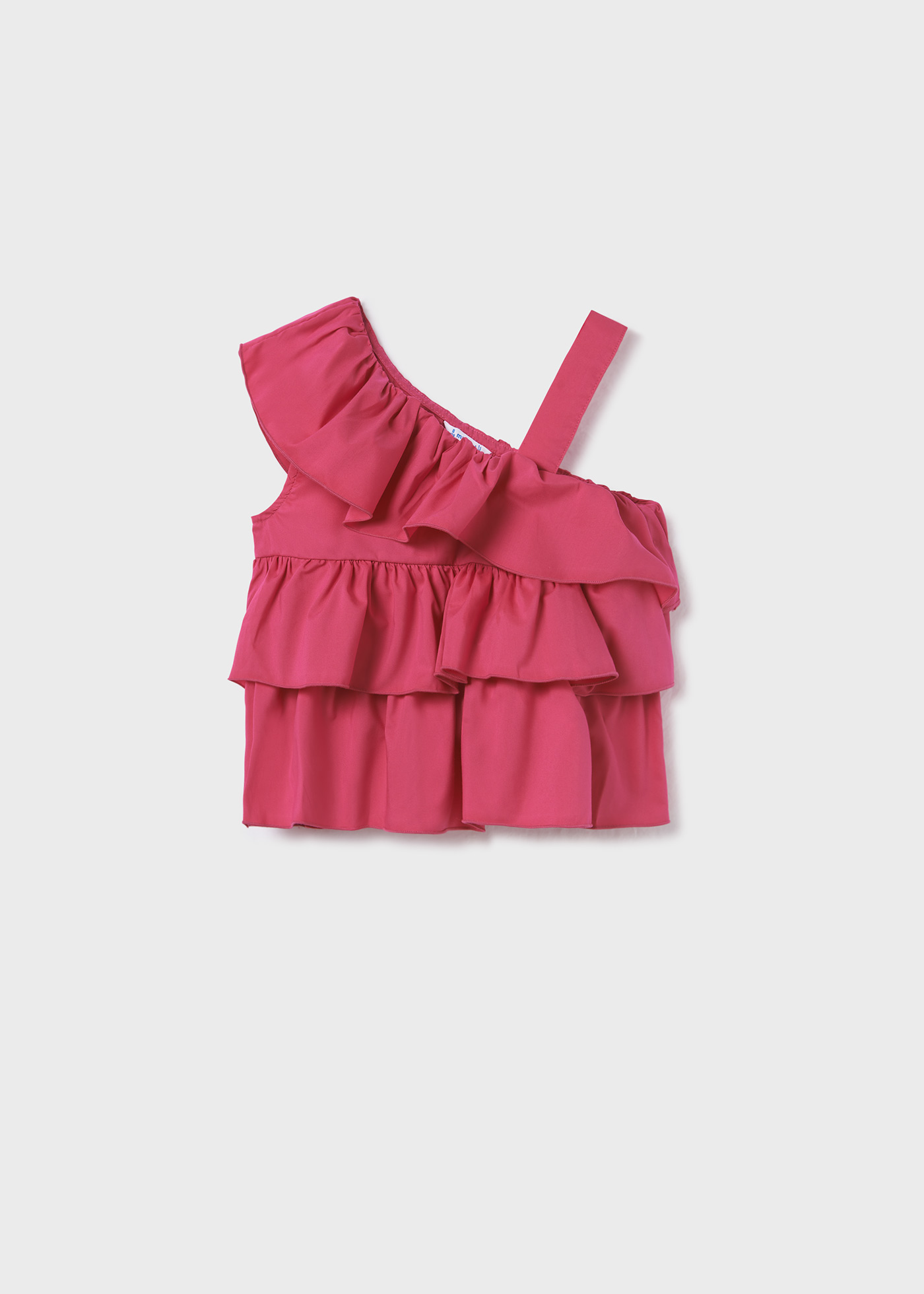 Blusa assimétrica com babados para meninas