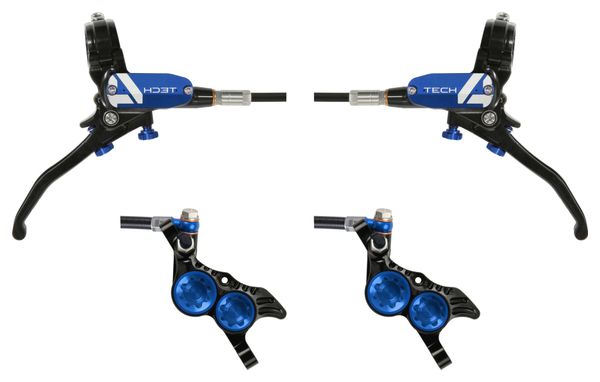 Paire de Freins Hope Tech 4 V4 Durite Standard Noir/Bleu
