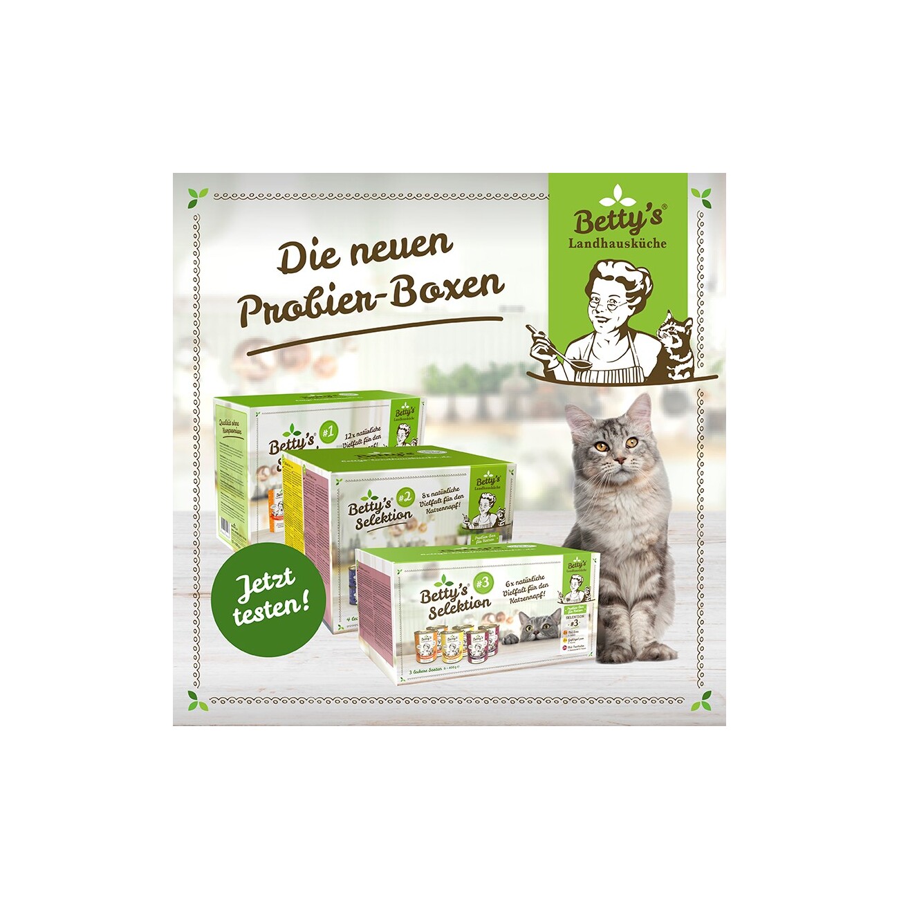 Betty's Landhausküche Selektion Nr.2 8 x 200g Dose für Katze