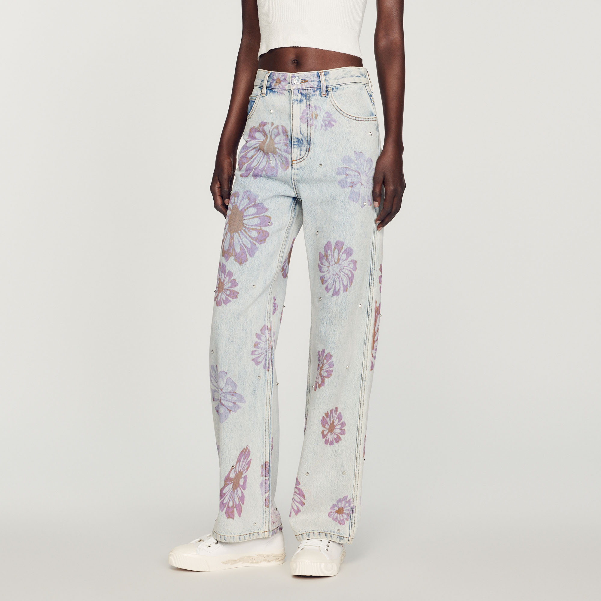 Jean motifs fleurs