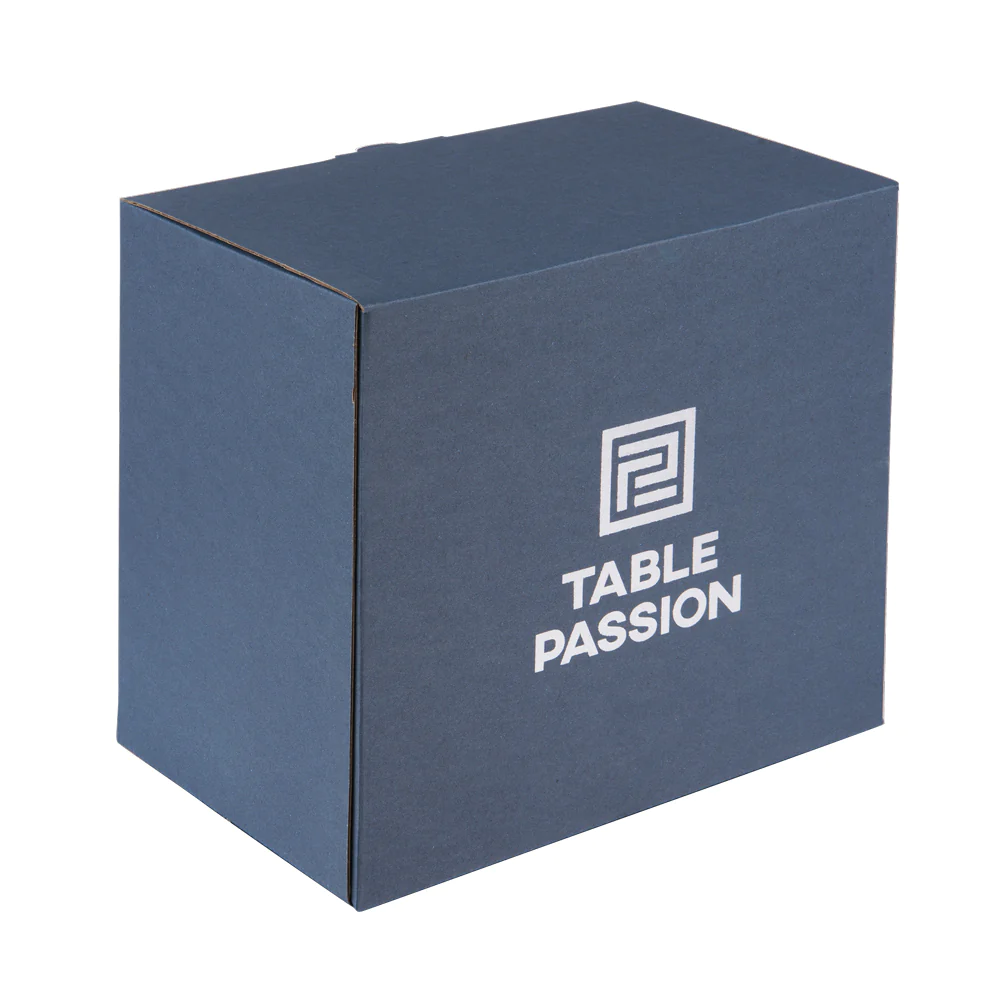 Coffret de 6 flûtes 15 cl en cristal taillé bleu Table passion