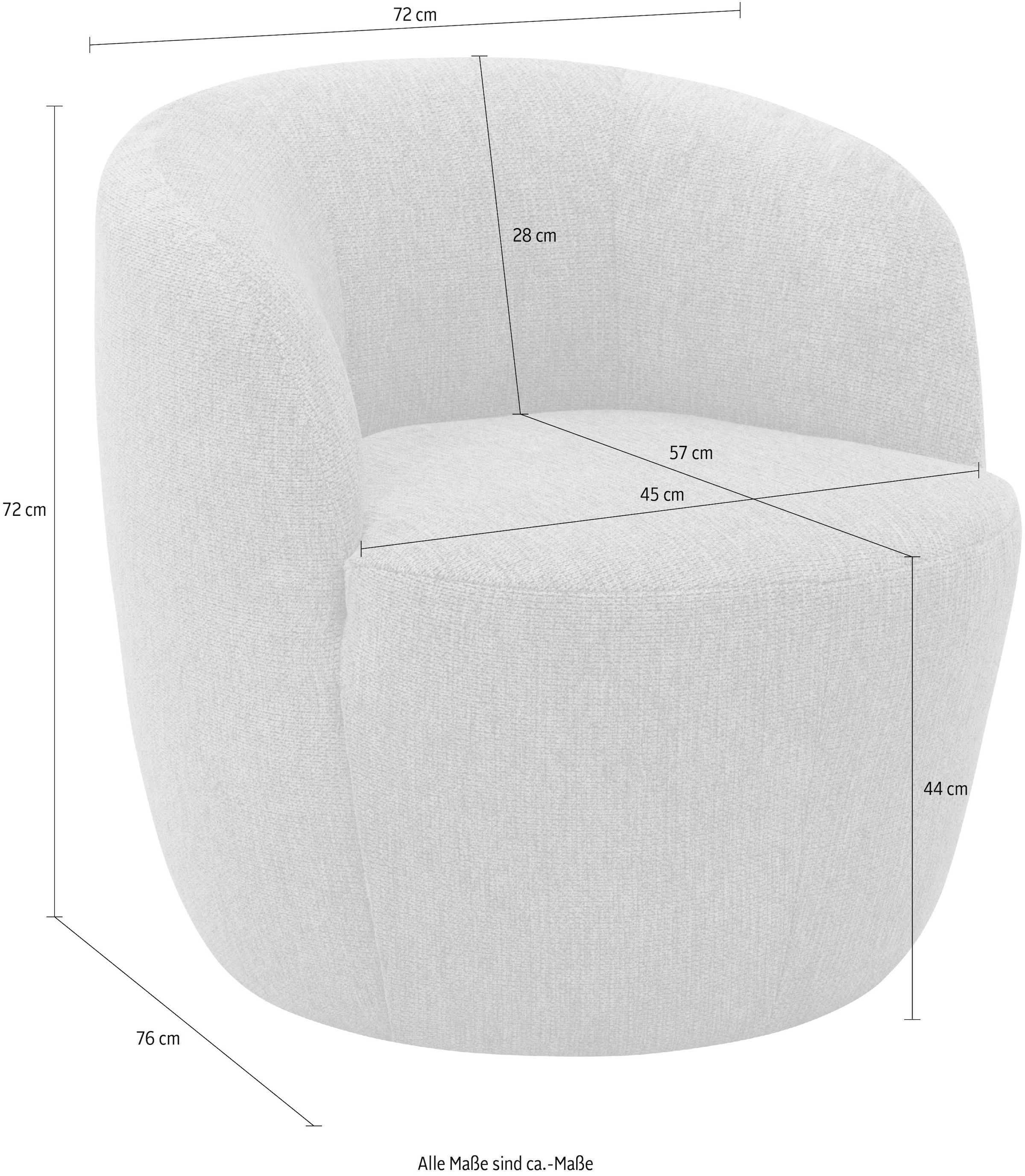 DOMO collection Sessel »Obidos moderner Loungesessel« Flausch, creme