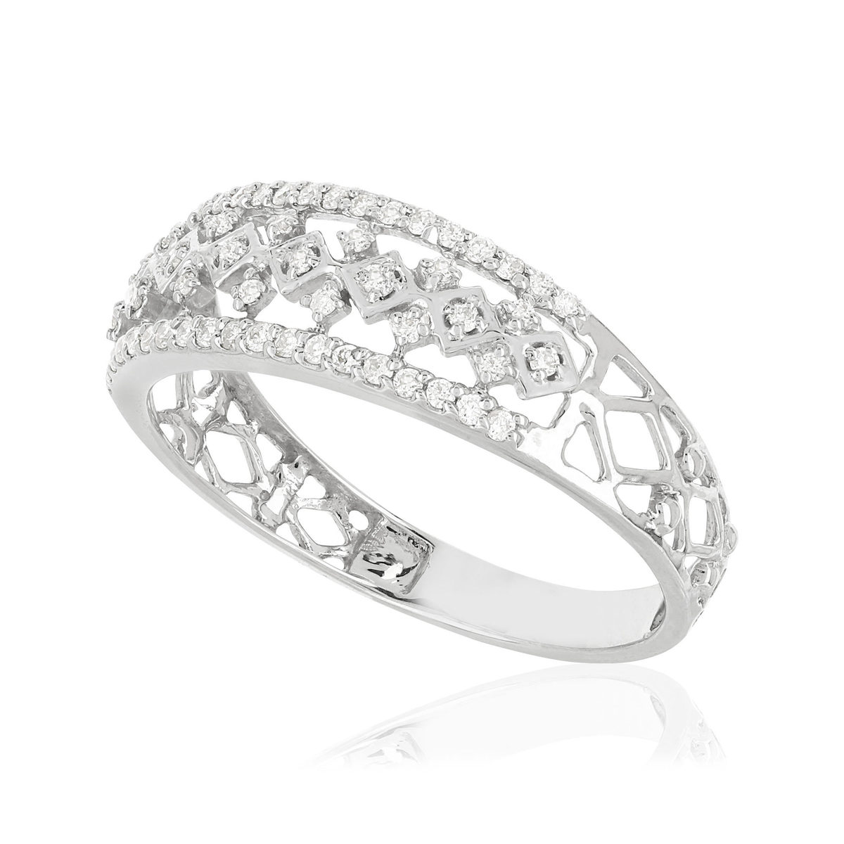 Bague MATY Or 375 blanc Diamants