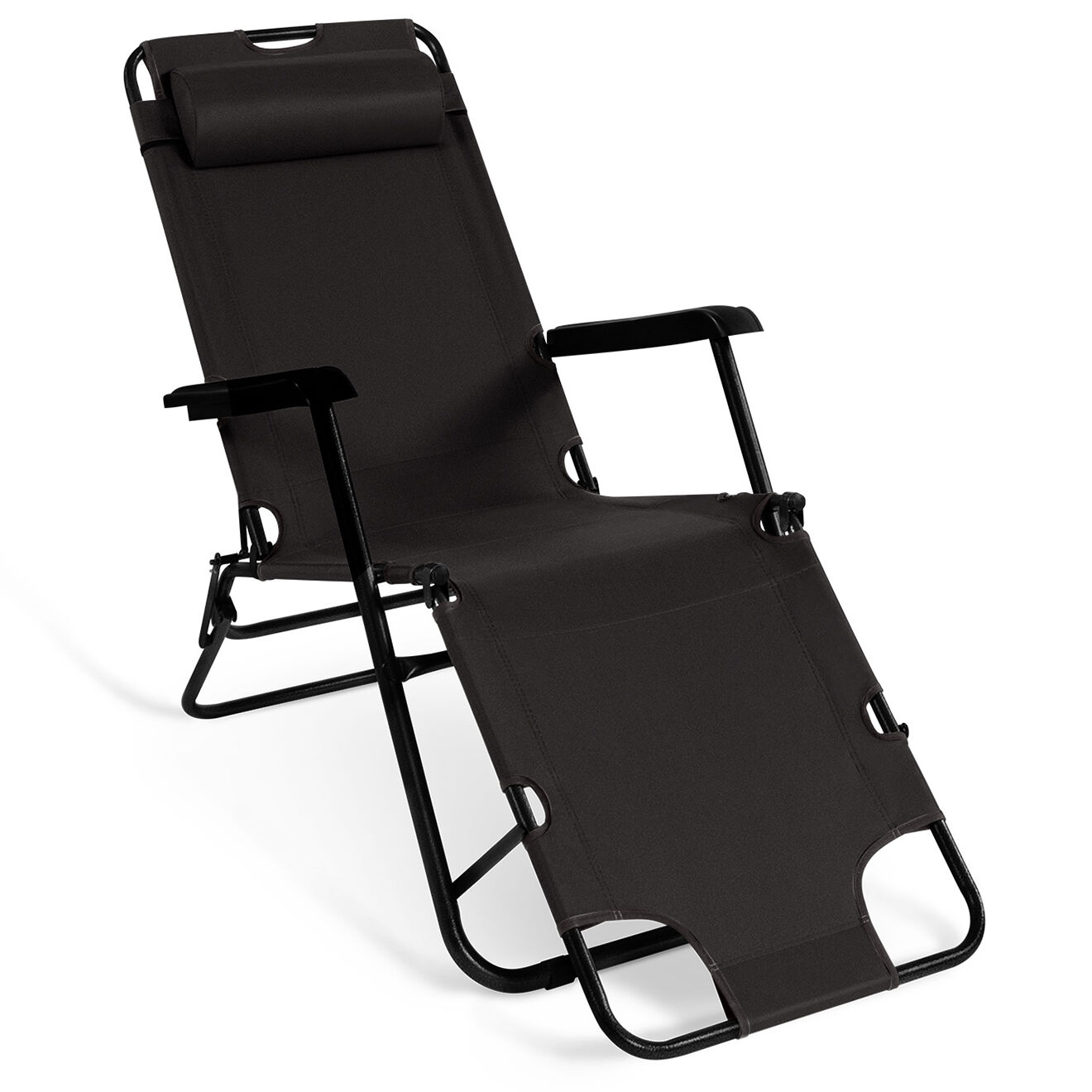 Pratik Garden 2 Transats relax noirs - 178x61x33 cm