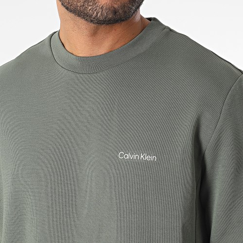 Sweat Crewneck Micro Logo Repreve 9926 Vert Kaki