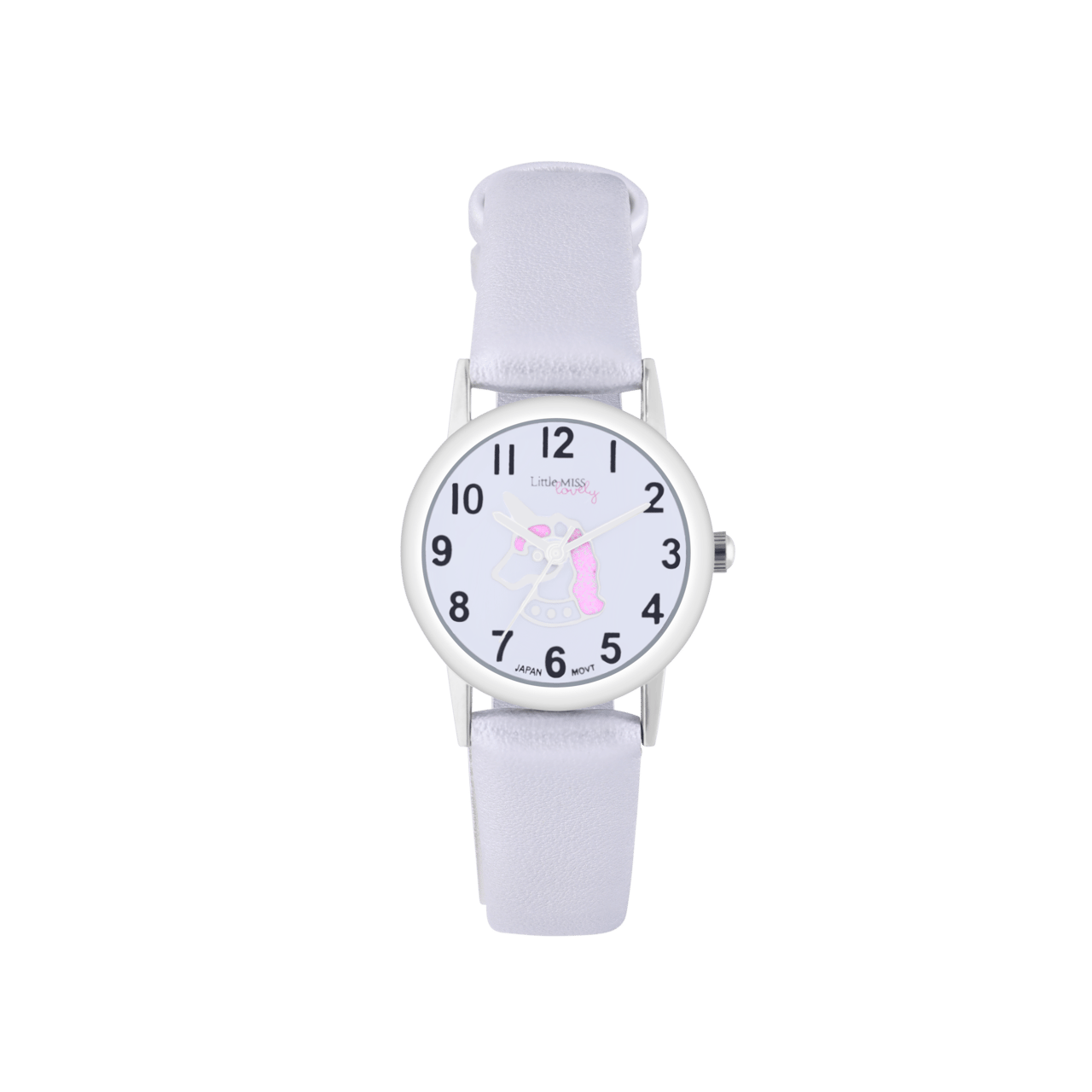 Little Miss Lovely Unicorn Kinder Horloge Zilverkleurig PU leer
