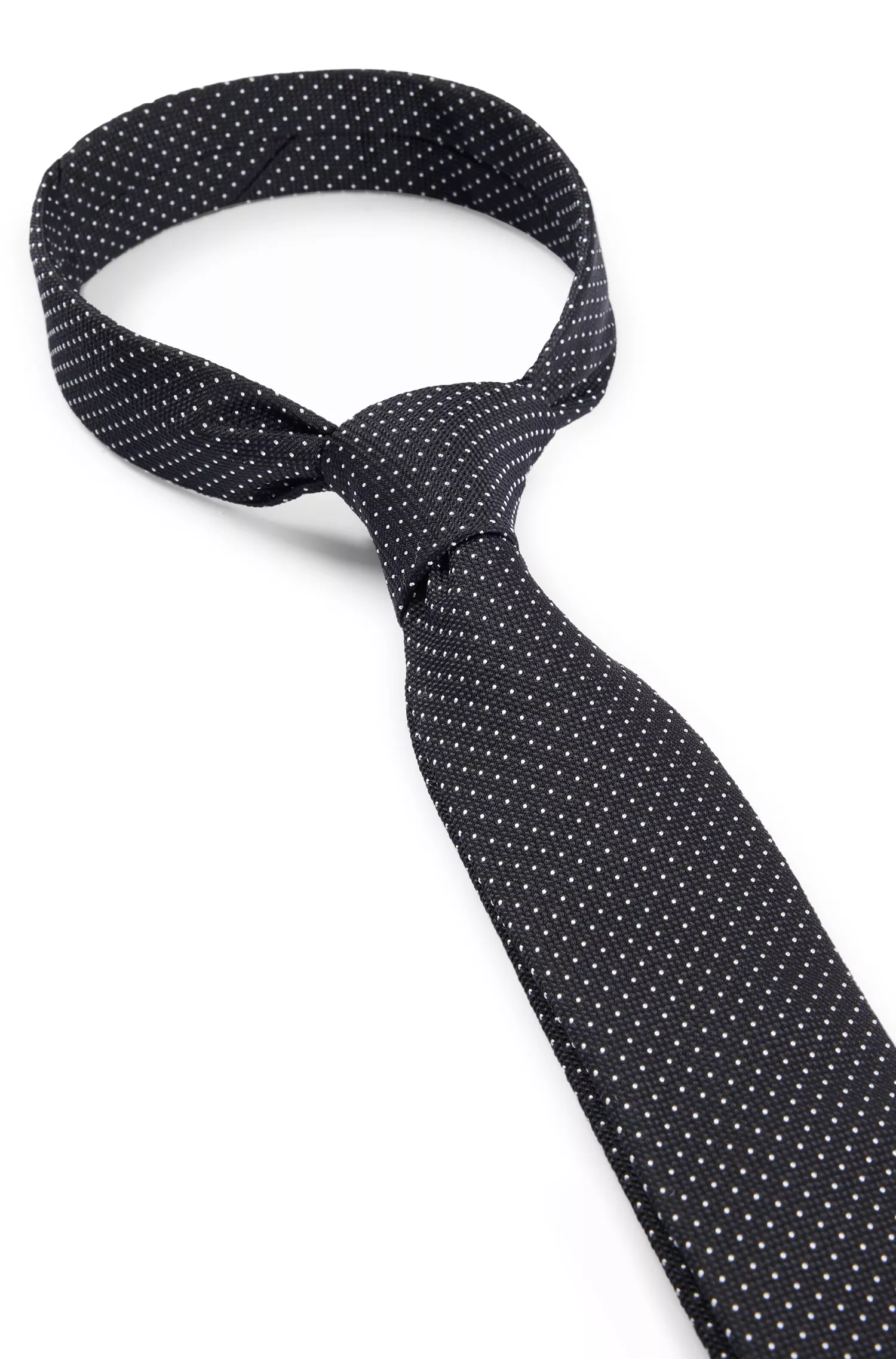 Gravata HUGO vermelha em pura seda com padrão jacquard.