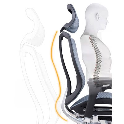 Fauteuil de bureau ASTON - accoudoirs réglables - appui-tête - noir