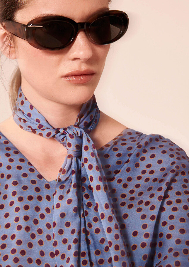 Chemise Carolinebleue imprimée à pois