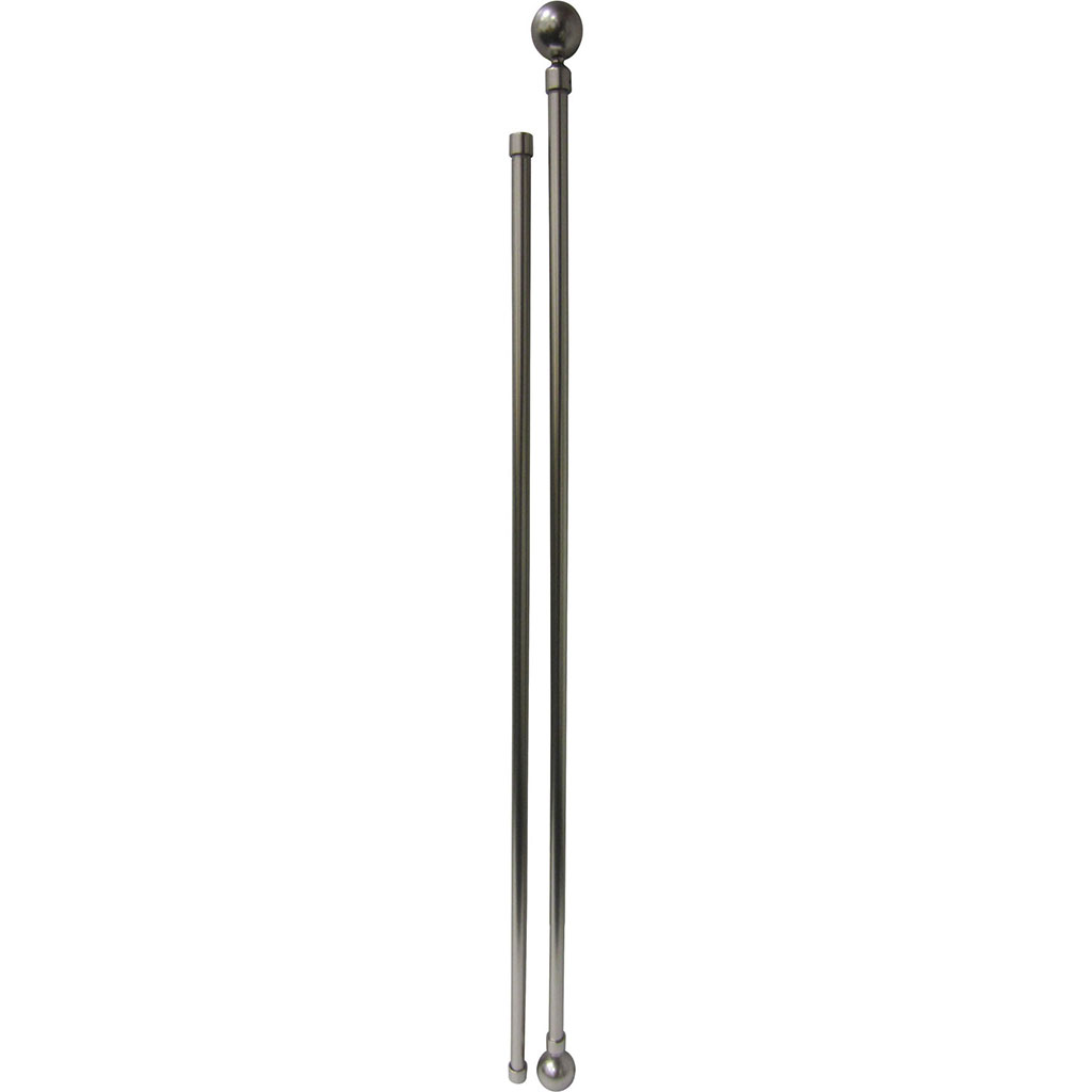 Kit tringle extensible double barre et embout PALOMA en métal couleur argentée 210-380cm