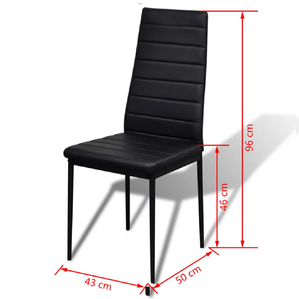 vidaXL Ensemble de table salle à manger 5 pcs Noir