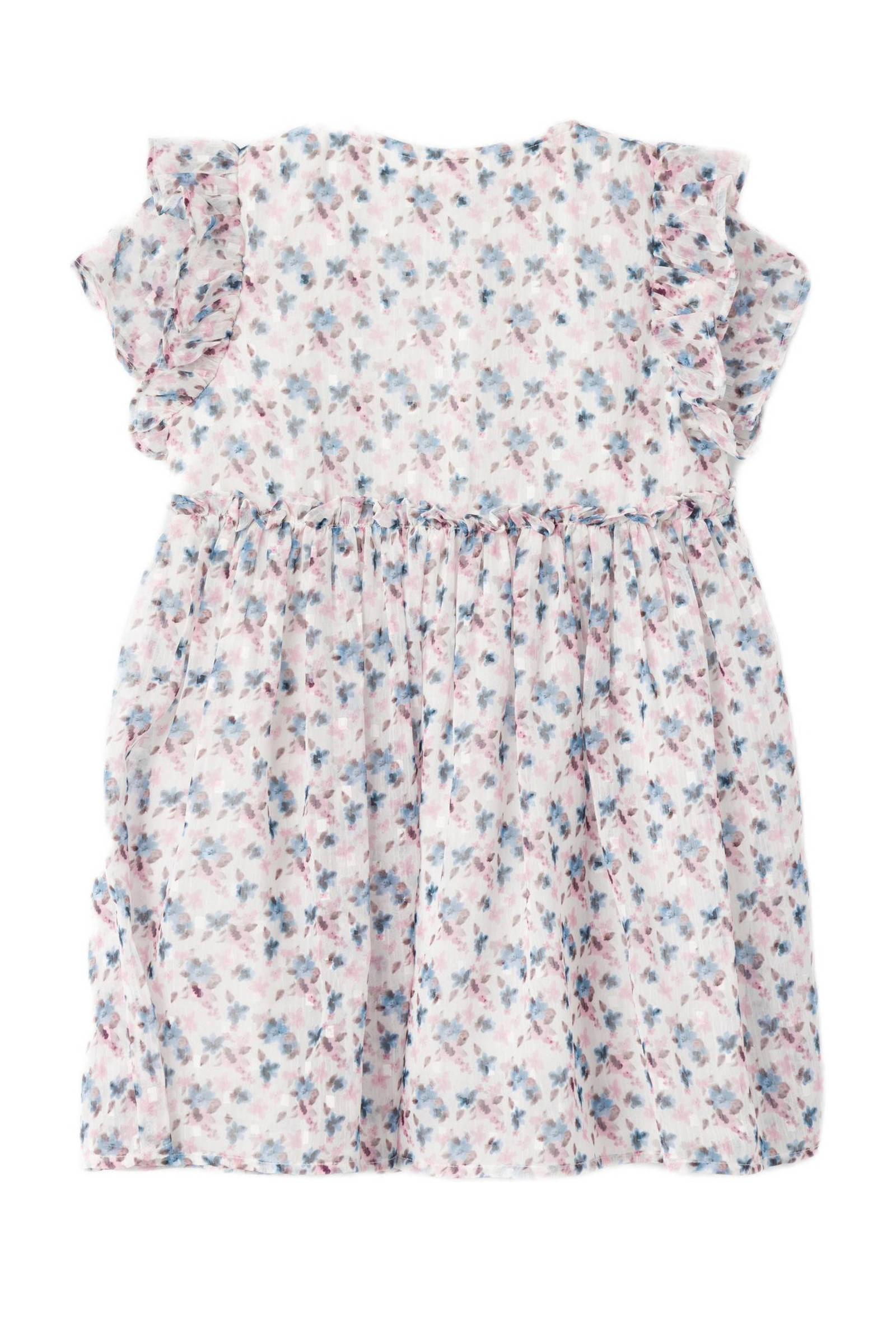 NAME IT A-lijn jurk NMFFENORMA met all over print wit/roze/blauw