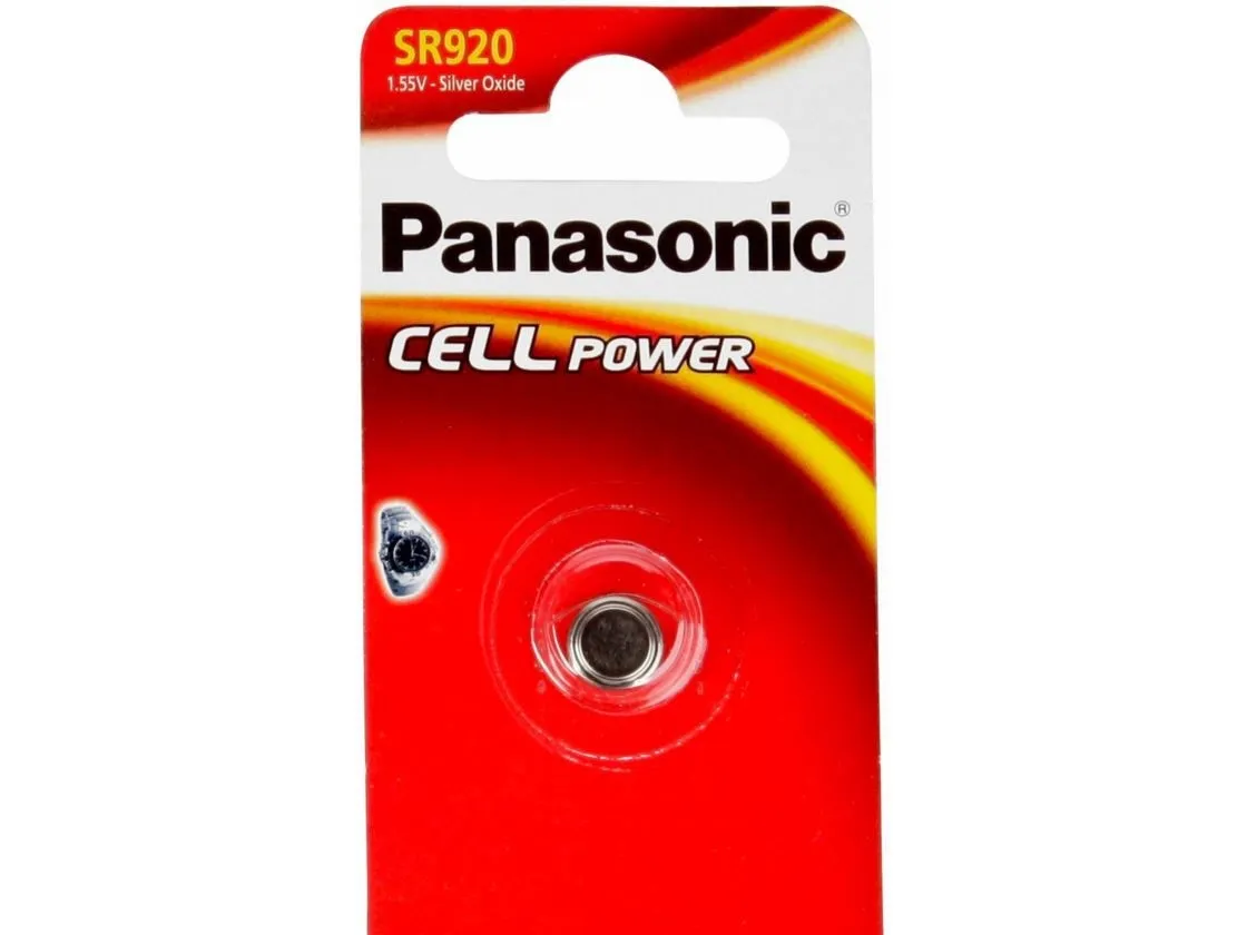 Panasonic SR-920, Engangsbatteri, 1,55 V, 45 mAh, 9,5 mm, 9,5 mm, 2,05 mm