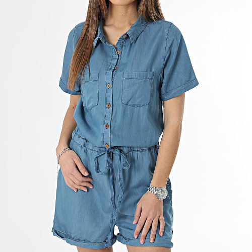 Combishort Femme Miliana Bleu Denim