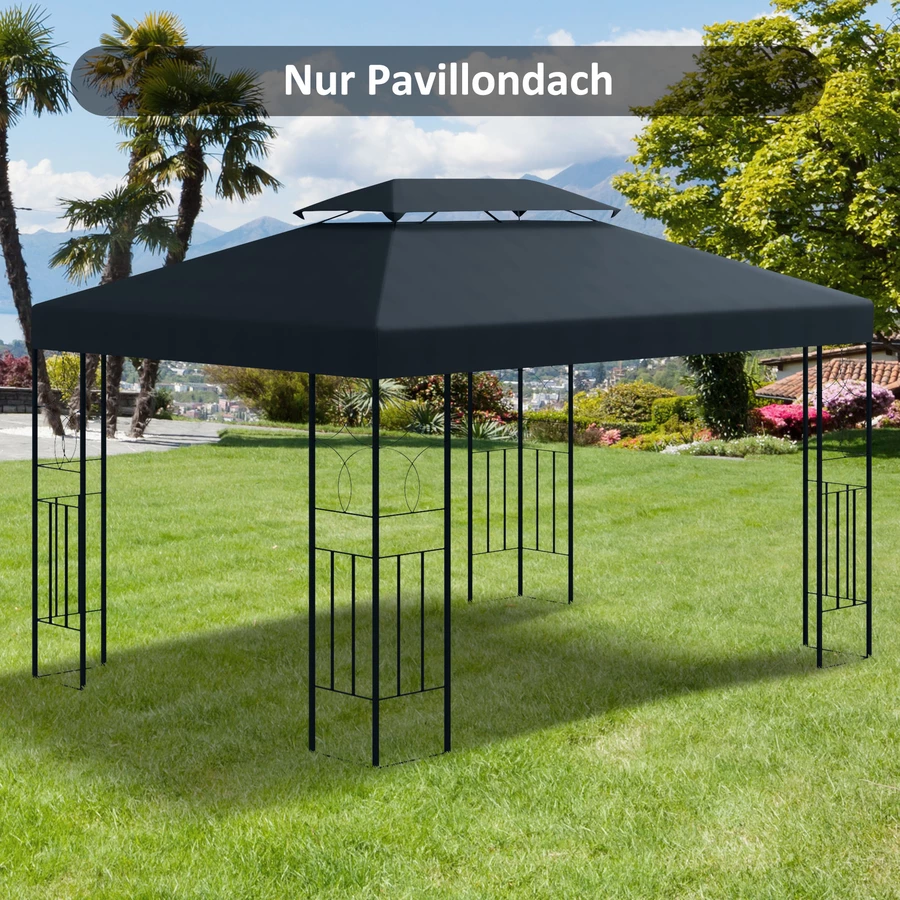 Outsunny Pavillondach für 3 x 4 m Pavillons grau