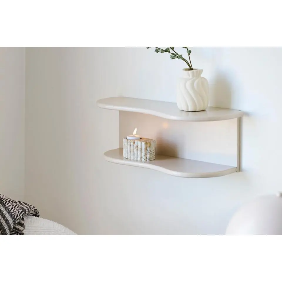Hioshop Nia wandplank 2 planken beige