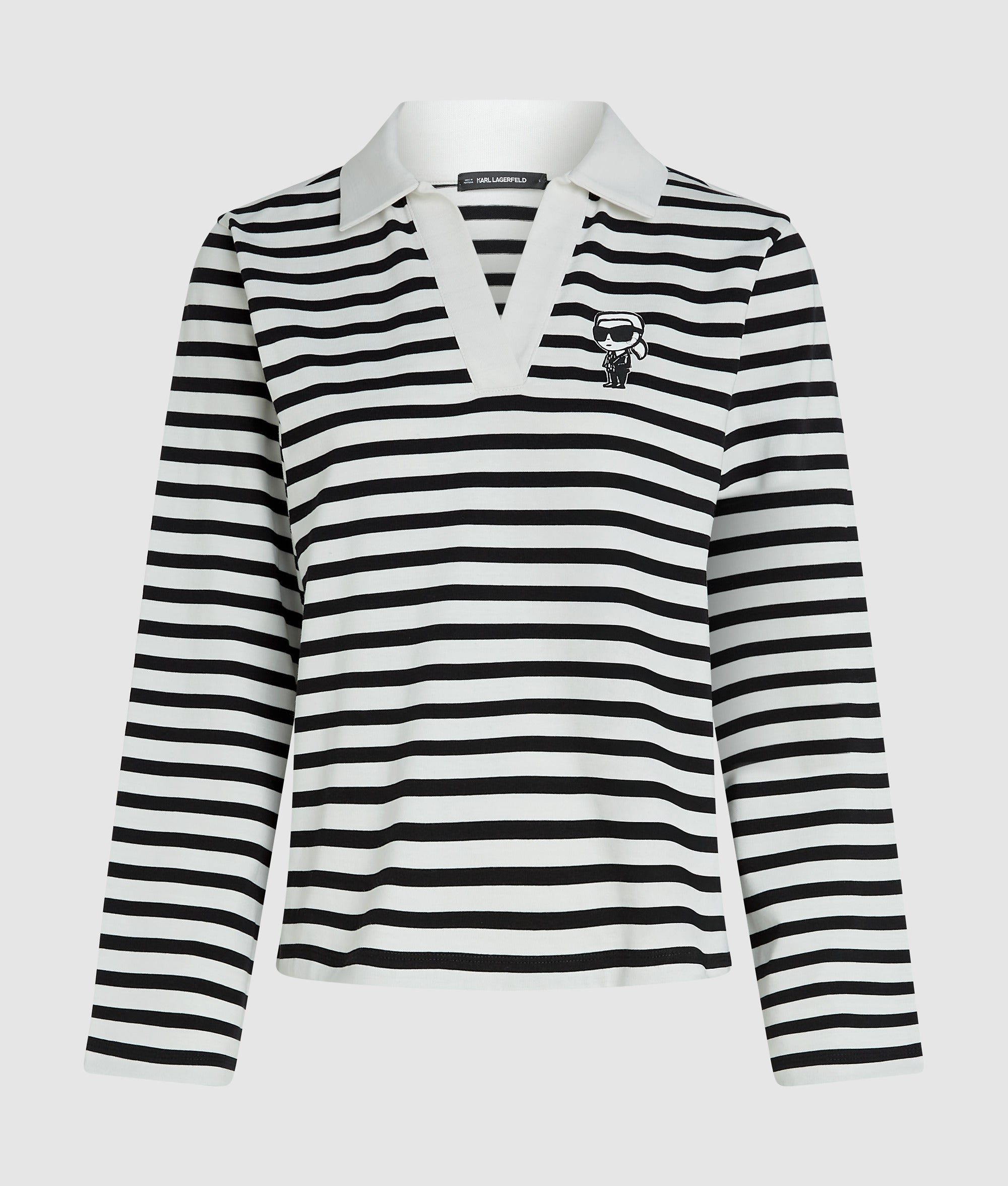 Ikon poloshirt met lange mouwen en strepen