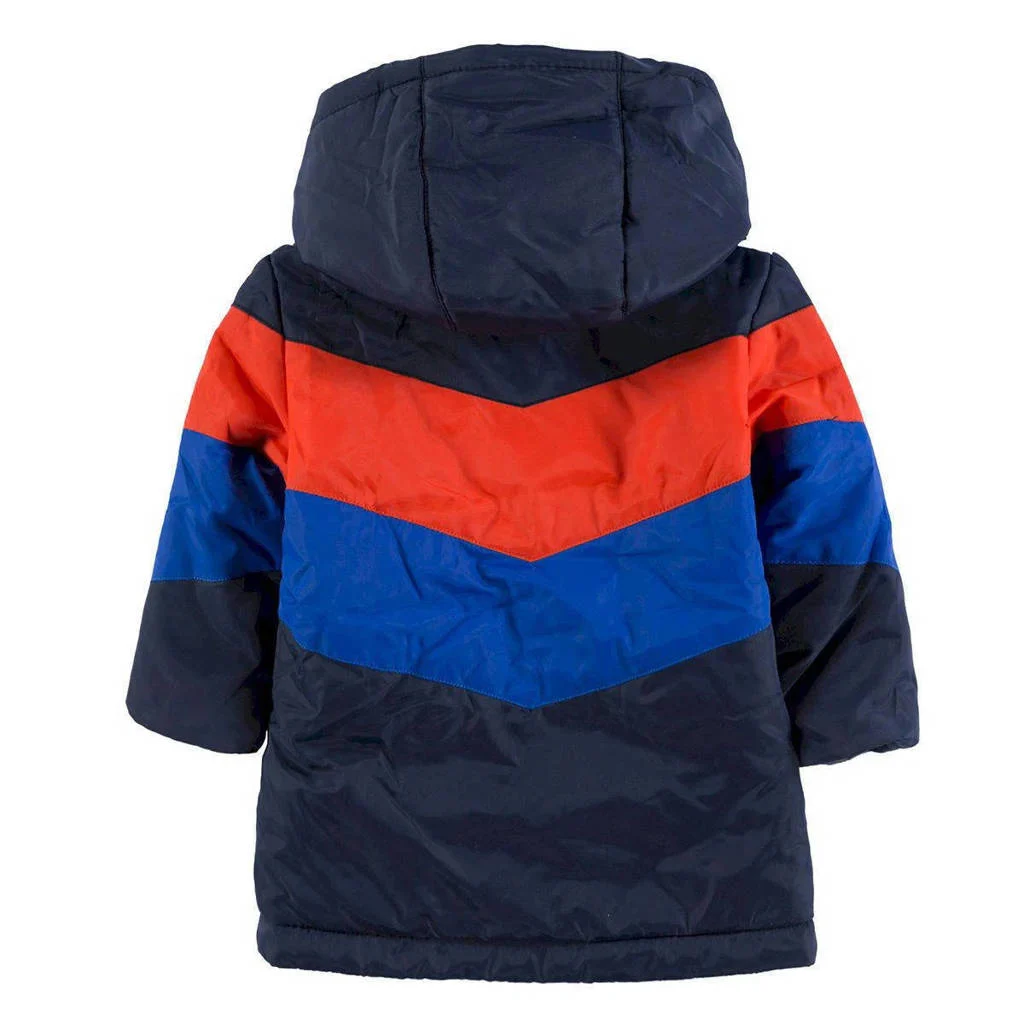 Tom Tailor babywinterjas donkerblauw/oranje/blauw