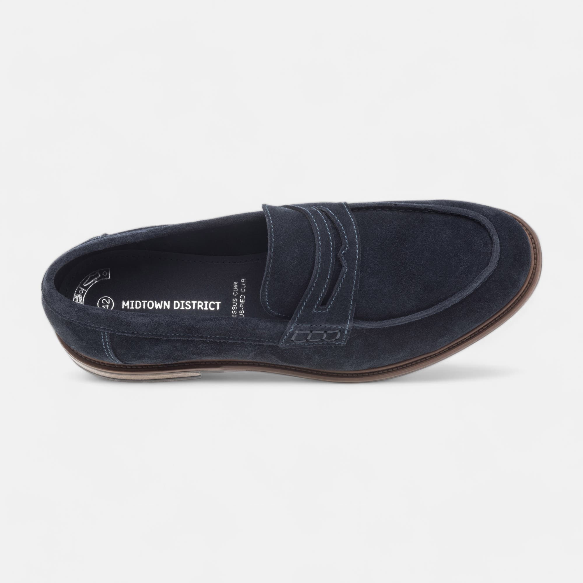 Mocassins Homme en cuir bleu marine