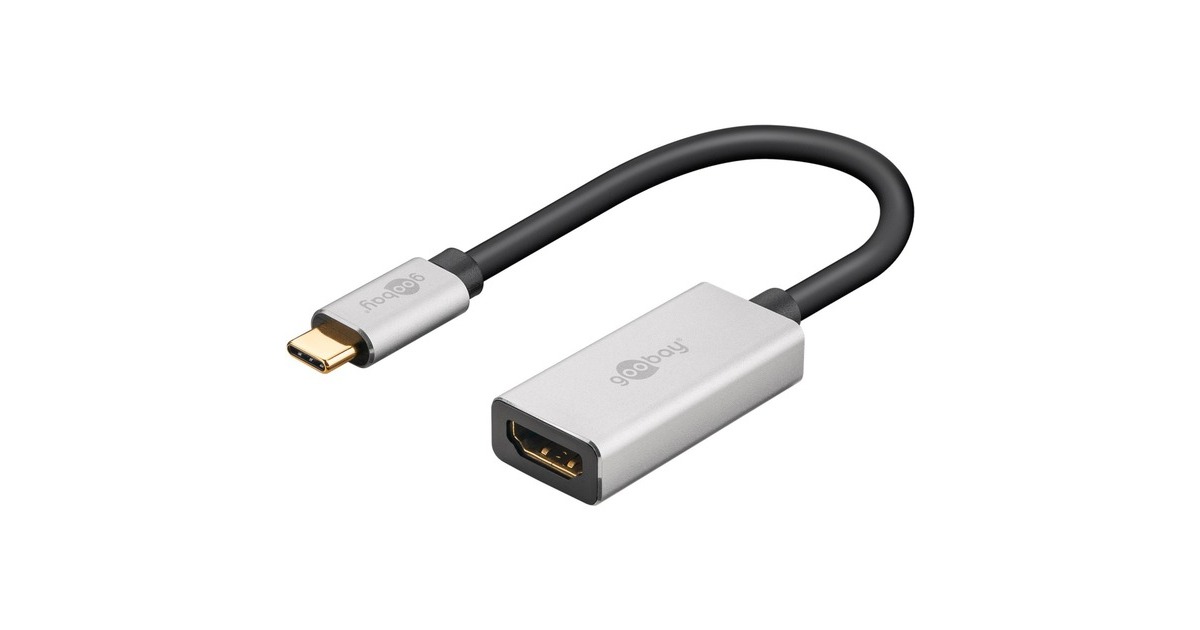 goobayUSB-C 4.0 > HDMI adapter  (Zwart/zilver, 0,15 meter)