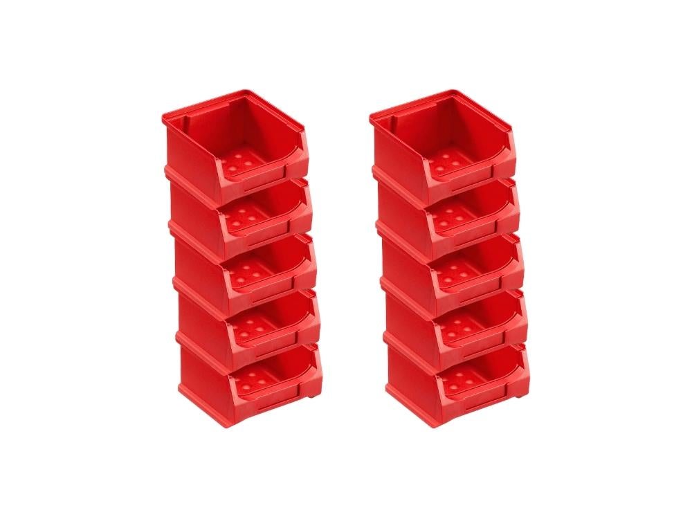 PROREGAL Rode Opbergdoos 1,0 HxBxD 6 x 10 x 10 cm 0,4 Liter Opbergcontainer Opbergdoos Opbergdoos Assortiment Sorteercontainer