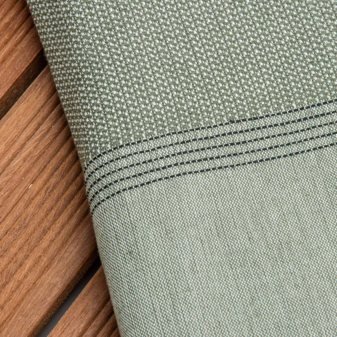 Fouta coton recyclé (100 x 200 cm) Beach Vert kaki
