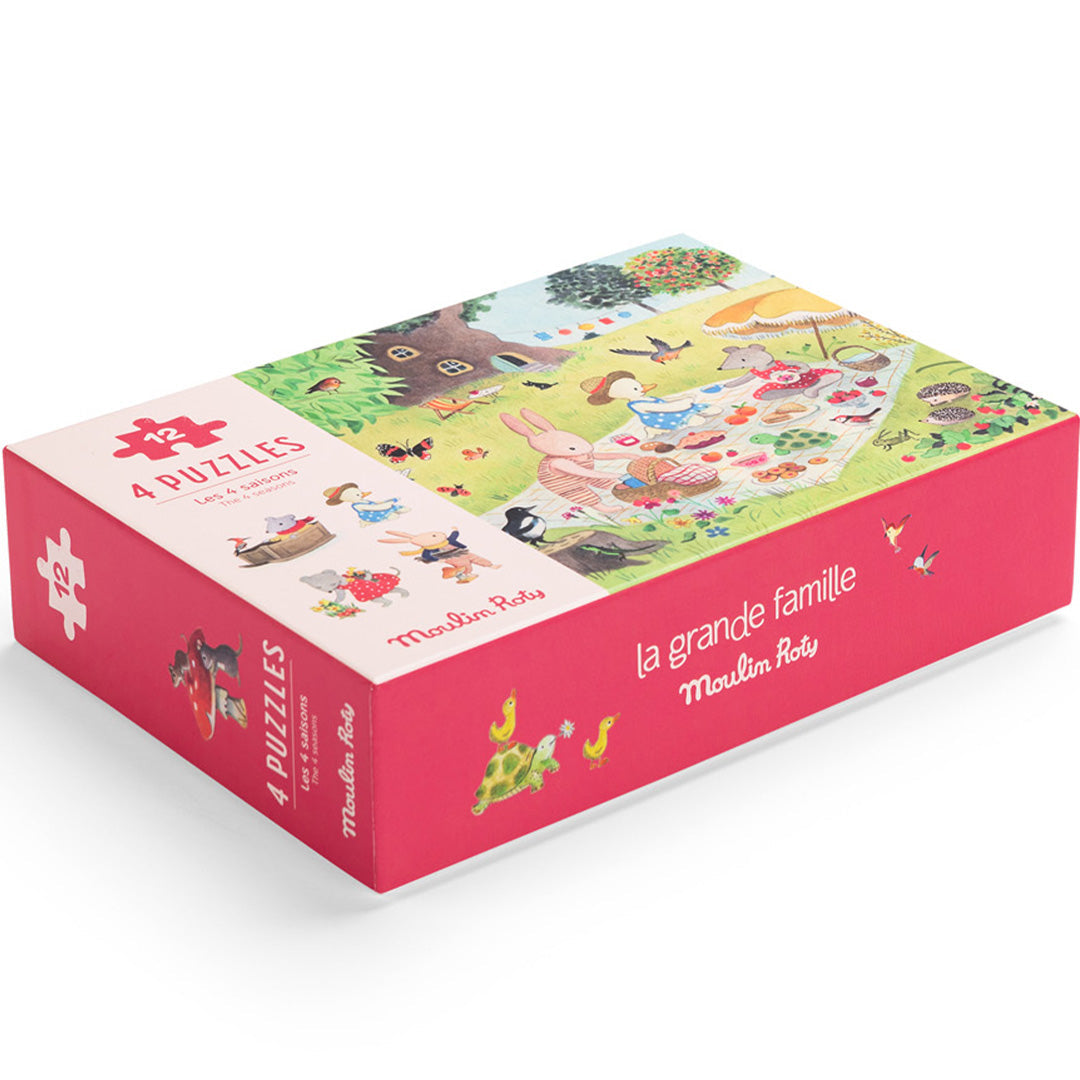 Moulin roty puzzels seizoenen - la grande famille - 4x12st