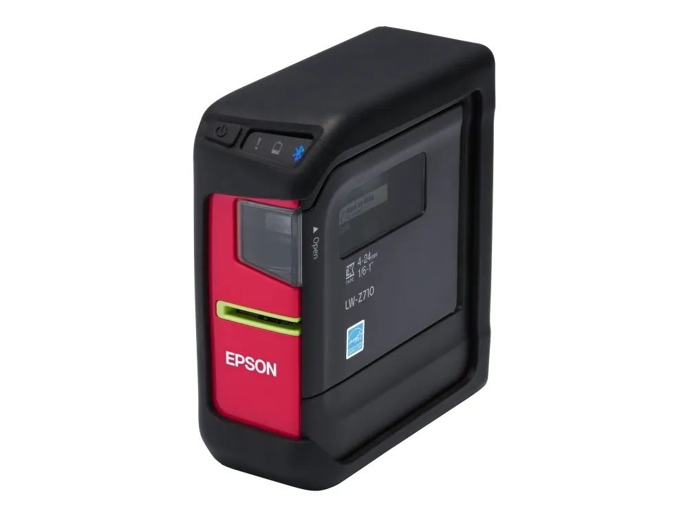 Epson LabelWorks LW-Z710 - Etikettemaskine - S/H - termo transfer - Rulle (2,4 cm) - 180 dpi - op til 15 mm/sek. - USB, Bluetooth - skærer - sort, bleg grå