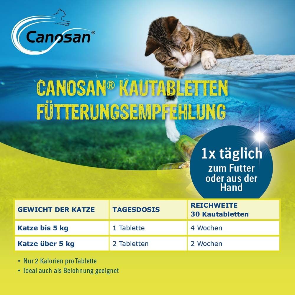 Canosan® Kautabletten für Gelenkgesundheit bei Katzen mit Grünlippmuschel- Extrakt Gonex®