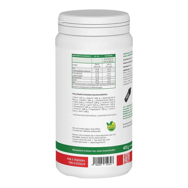 Megamax Soja Eiweiß neutral Pulver, 400 g