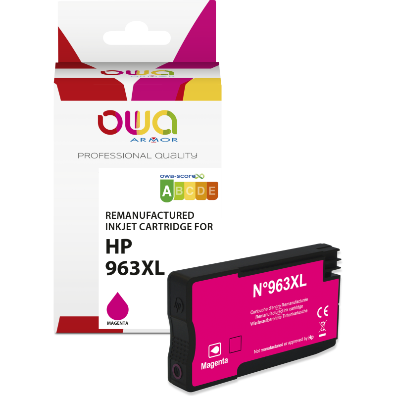 Cartouche d'encre remanufacturée OWA - haute capacité - Magenta - pour HP 963XL