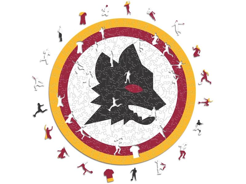 Iconic Puzzle AS Roma – Lupetto Logo Offiziell lizenziertes Holzpuzzle, Grösse M